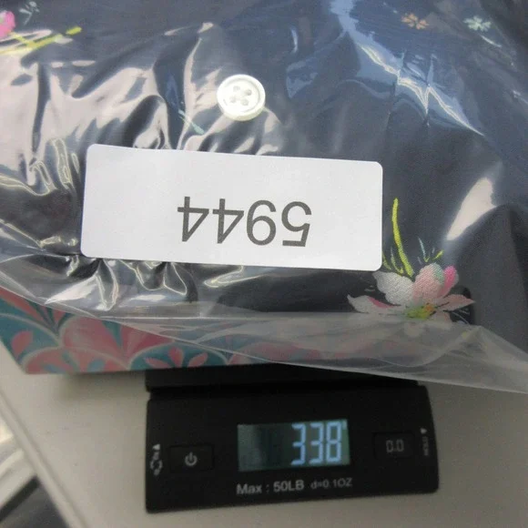 GAP Women's Navy Floral Print Button Front Midi Dress Size 12 - Picture 13 of 13